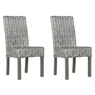 Safavieh Wheatley Grey Washed Wicker Side Chairs (set Of 2)