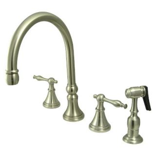 Satin Nickel Widespead 4 Hole Solid Brass Kitchen Faucet