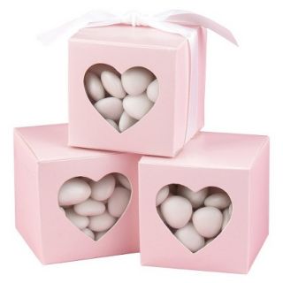 Blush Heart Window Favor Boxes   25ct