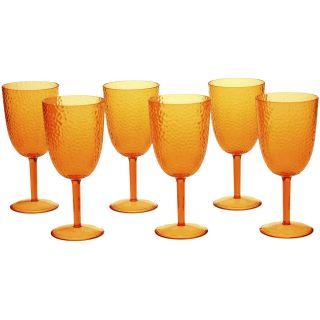 Set of 6 Hammered Acrylic All Purpose Goblets