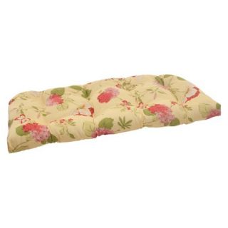 Outdoor Wicker Loveseat Cushion   Yellow/Red Floral