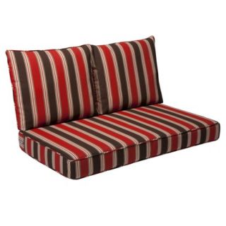 Rolston 3 Piece Outdoor Replacement Loveaseat Cushion Set   Red Stripe