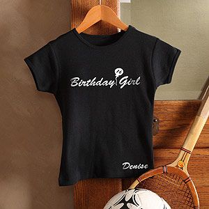 Personalized Birthday T shirts For Kids   Birthday Girl Design in Black
