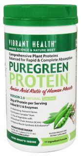 Vibrant Health   Pure Green Protein Powder Natural   15.21 oz.