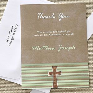 Holy Day Personalized Communion Thank You Cards