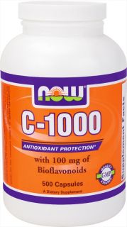 NOW Foods   C 1000 with 100mg Bioflavanoids & Rutin   500 Capsules