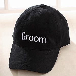 Personalized Wedding Party Embroidered Hat   Black
