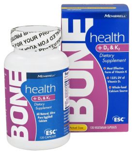 Membrell   Bone Health Plus D3 & K2   120 Vegetarian Capsules