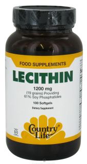 Country Life   Lecithin (19 Grain) 1200 mg.   100 Softgels