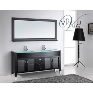 Virtu USA 71 Ava Double Bathroom Vanity   Espresso