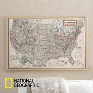 Personalized Canvas United States Maps for Executives from National Geographic