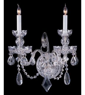 Traditional Crystal 2 Light Wall Sconces in Polished Chrome 1142 CH CL SAQ