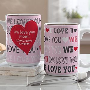 Large Personalized Coffee Mugs   All About Love