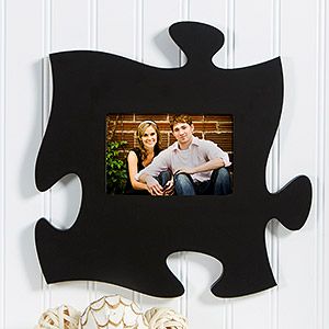 Wall Picture Frame Puzzle Piece   Black   12x12
