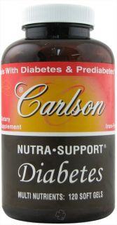 Carlson Labs   Nutra Support Diabetes Iron Free   120 Softgels