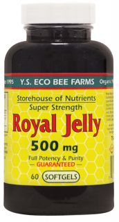 YS Organic Bee Farms   Royal Jelly Softgels 500 mg.   60 Softgels