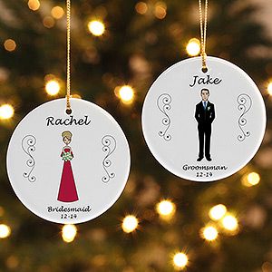 Personalized Wedding Ornament   Bridal Party Characters