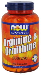 NOW Foods   Arginine & Orthinine 500/250 mg   250 Capsules