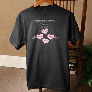 Personalized Ladies Black T Shirt   Happiness is Children