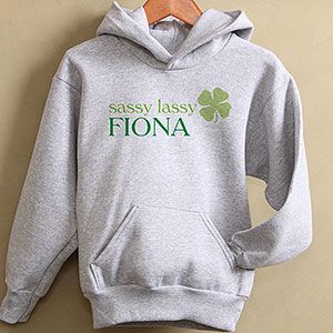 Personalized Kids Born Lucky Sweatshirt   Four Leaf Clover
