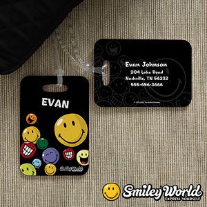 Personalized Smiley Face Luggage Tags