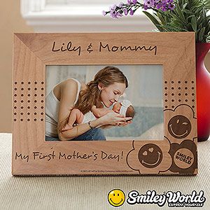 Personalized Mother Picture Frames   4 x 6   Smiley Face