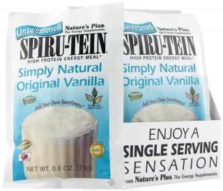 Natures Plus   Spiru Tein UNSWEETENED Simply Natural Original Vanilla   1 Packet
