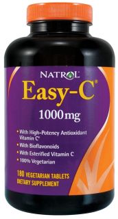 Natrol   Easy C Vitamin C with Bioflavonoids 1000 mg.   180 Vegetarian Tablets
