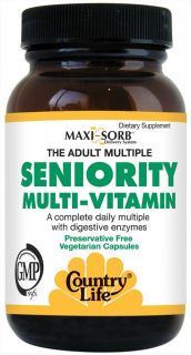 Country Life   Seniority Adult Multiple Multi Vitamin with Digestive Enzymes   120 Vegetarian Capsules