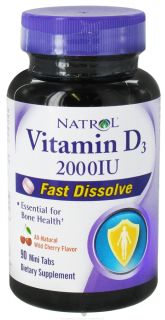 Natrol   Vitamin D3 Fast Dissolve Wild Cherry 2000 IU   90 Mini Tab(s)