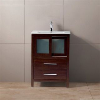 Vigo 24 inch Alessandro Single Bathroom Vanity   Wenge
