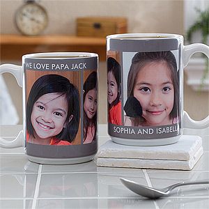 Large Personalized Photo Coffee Mugs   Picture Perfect 3 Photo Collage