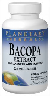 Planetary Herbals   Bacopa Extract 225 mg.   120 Tablets Formerly Planetary Formulas