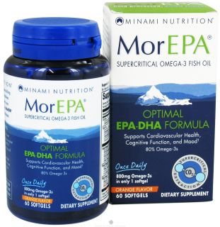 Minami Nutrition   MorEPA Supercritical Omega 3 Fish Oil Orange Flavor 800 mg.   60 Softgels