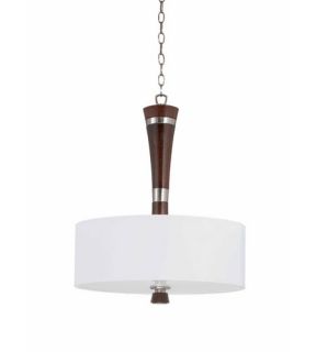 Brady 3 Light Pendants in Brushed Steel And Wood 32702