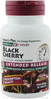 Natures Plus   Herbal Actives Extended Release Black Cherry 750 mg.   30 Vegetarian Tablets