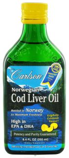 Carlson Labs   Norwegian Cod Liver Oil Liquid Lemon Flavor   8.4 oz.