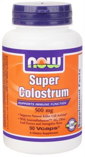 NOW Foods   Super Colostrum 500 mg.   90 Vegetarian Capsules