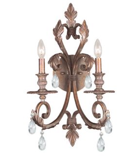 Royal 2 Light Wall Sconces in Florentine Bronze 6902 FB CL MWP