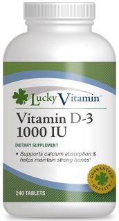 LuckyVitamin   Vitamin D 3 1000 IU   240 Tablets