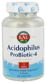 Kal   Acidophilus ProBiotic 4   100 Capsules