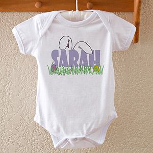 Personalized Easter Bunny Ears Baby Bodysuit