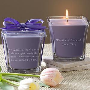 Personalized Bridesmaid Gift Candles   Lavender & Linen