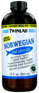 Twinlab   Norwegian Cod Liver Oil Mint   12 oz.