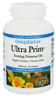 Natural Factors   Ultra Prim OmegaFactors Evening Primrose Oil 1000 mg.   90 Softgels