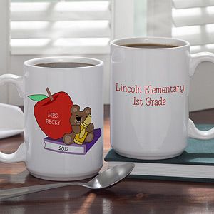 Large Personalized Coffee Mugs for Teachers   Teddy Bear