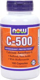 NOW Foods   Vitamin C 500 Calcium Ascorbate   100 Capsules