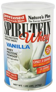 Natures Plus   Spiru Tein WHEY SWEETENED High Protein Energy Meal Vanilla   1.05 lbs.