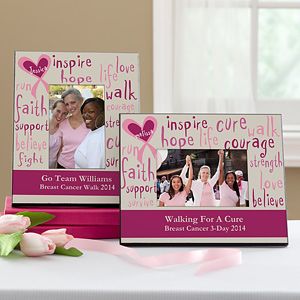 Personalized Breast Cancer Survivor Picture Frame   Hope, Courage, Life