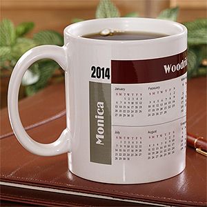 Personalized Coffee Mugs with Calendar